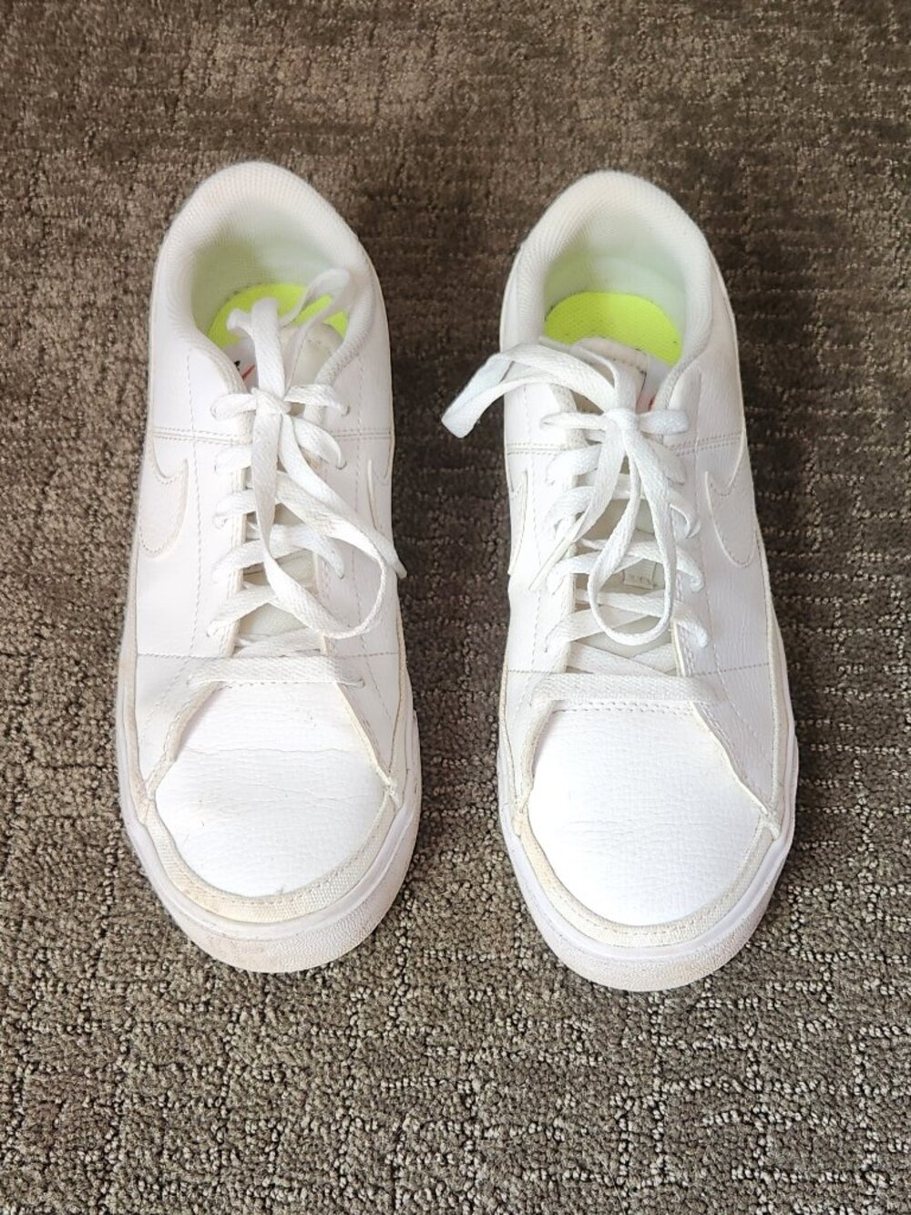 NIKE White Leather 'Court Legacy Next Nature' Tennis Shoes Sneakers Size 9.5